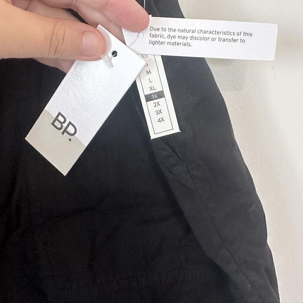 NWT BP by Nordstrom Black Pull-On Cargo Shorts - Size: 1X - Picture 3 of 8